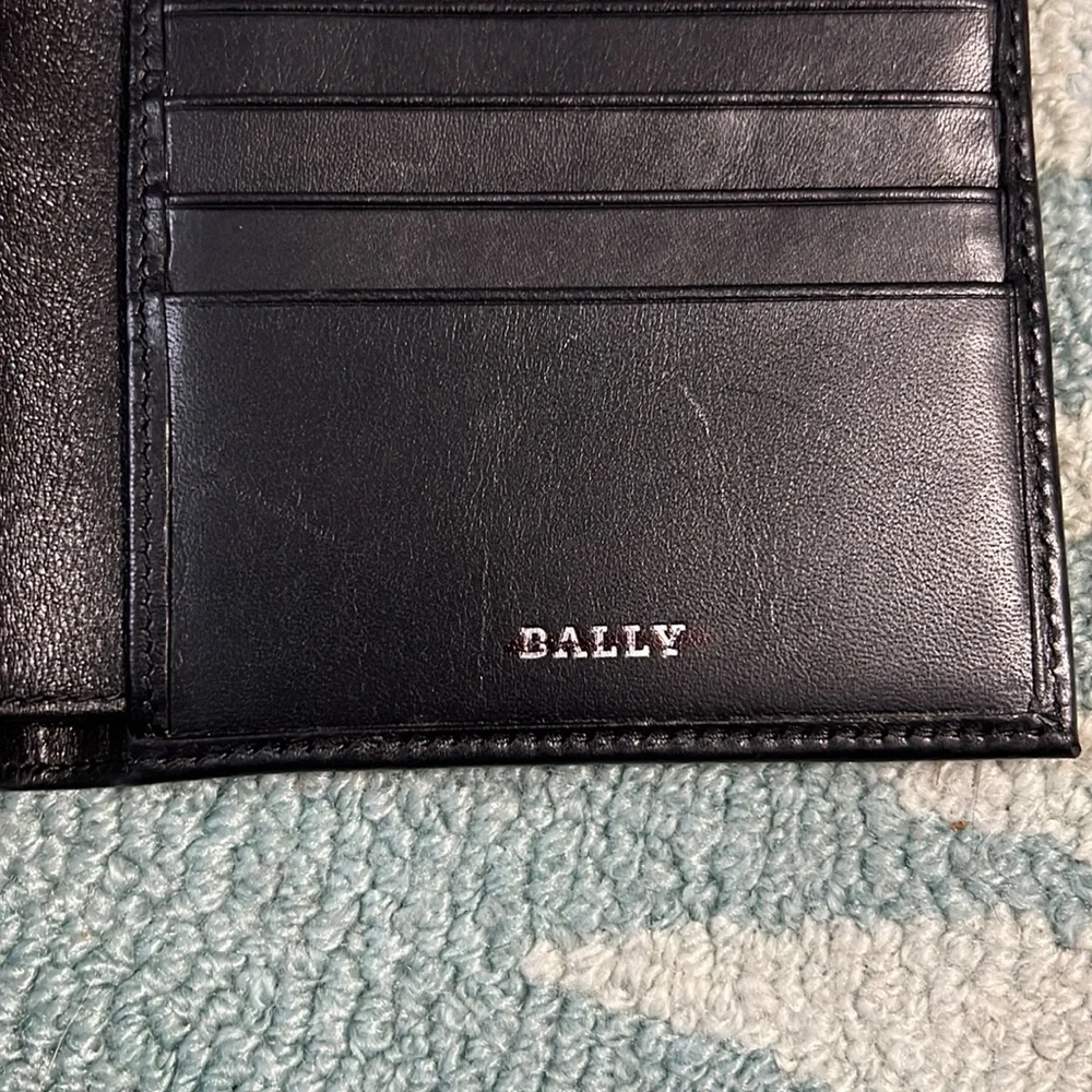 Bally Black Leather and Canvas Bifold Wallet